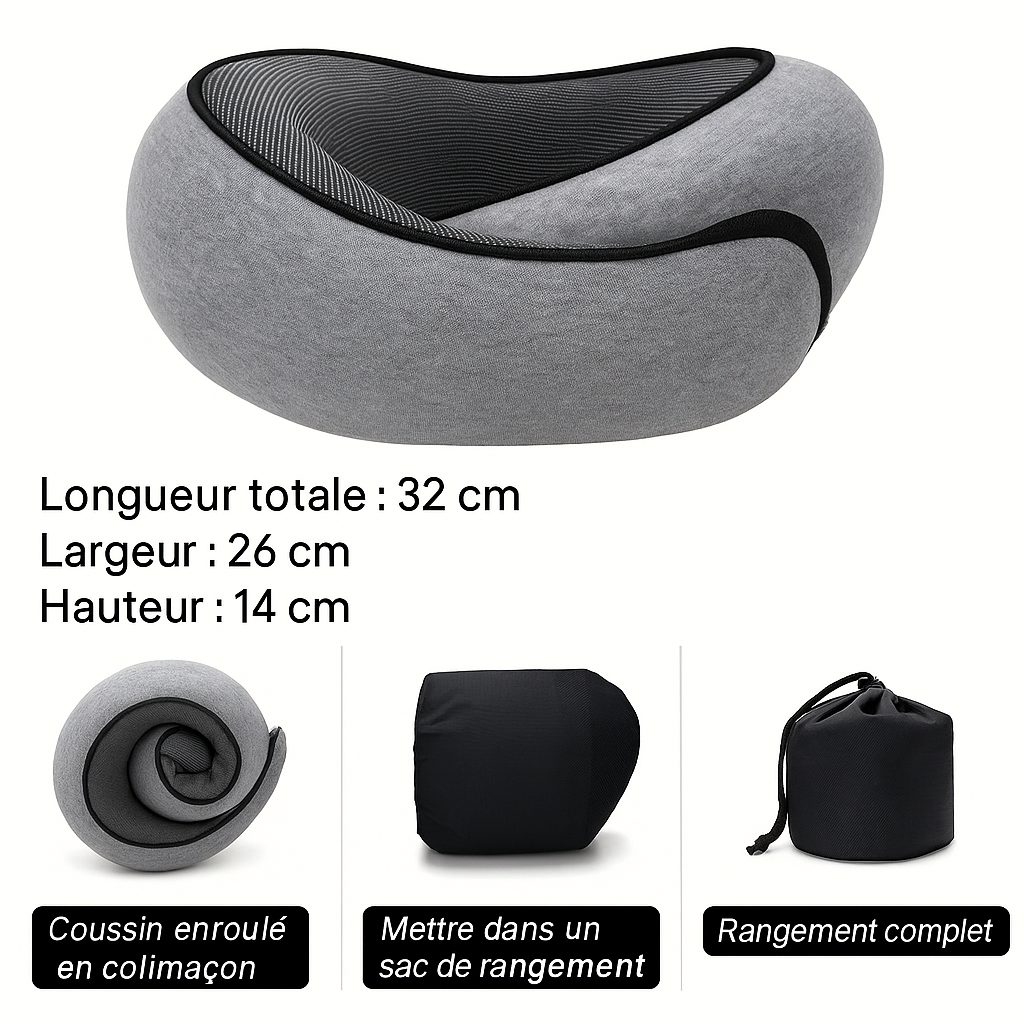 DodoSnail™ – Coussin de Voyage Ergonomique à Mémoire de Forme La Boutique Dodo Laboutiquedodo