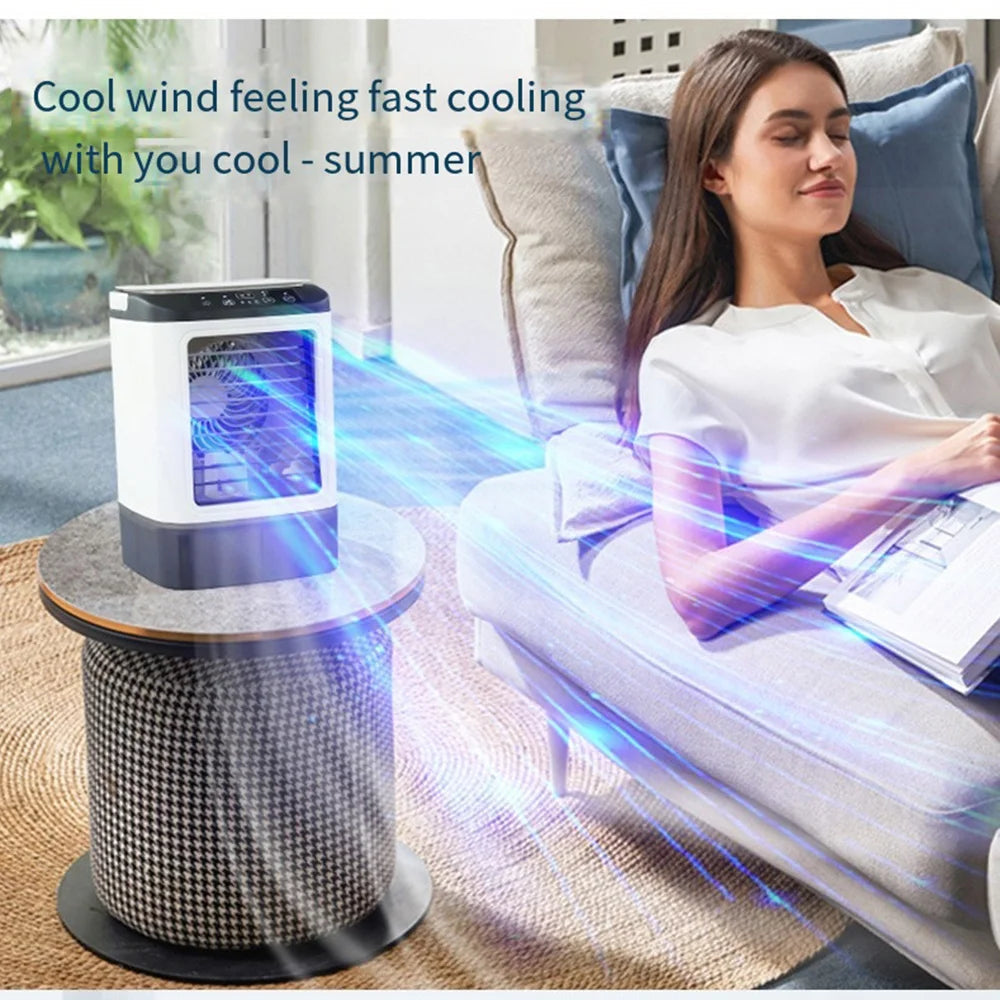 USB Portable Air Conditioner Fan Mini 3 Gears Home Desktop Cooling Fan LED Night Lamp Air Cooler for Room Office Camping 선풍기 선풍기 La Boutique Dodo Laboutiquedodo