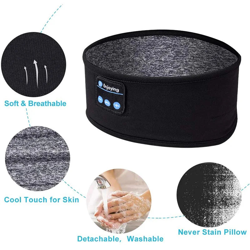 Bluetooth Wireless Headphones Sleep Eye Mask Headset Soft Elastic Comfortable Sports Headband Bluetooth Music Earphone La Boutique Dodo Laboutiquedodo