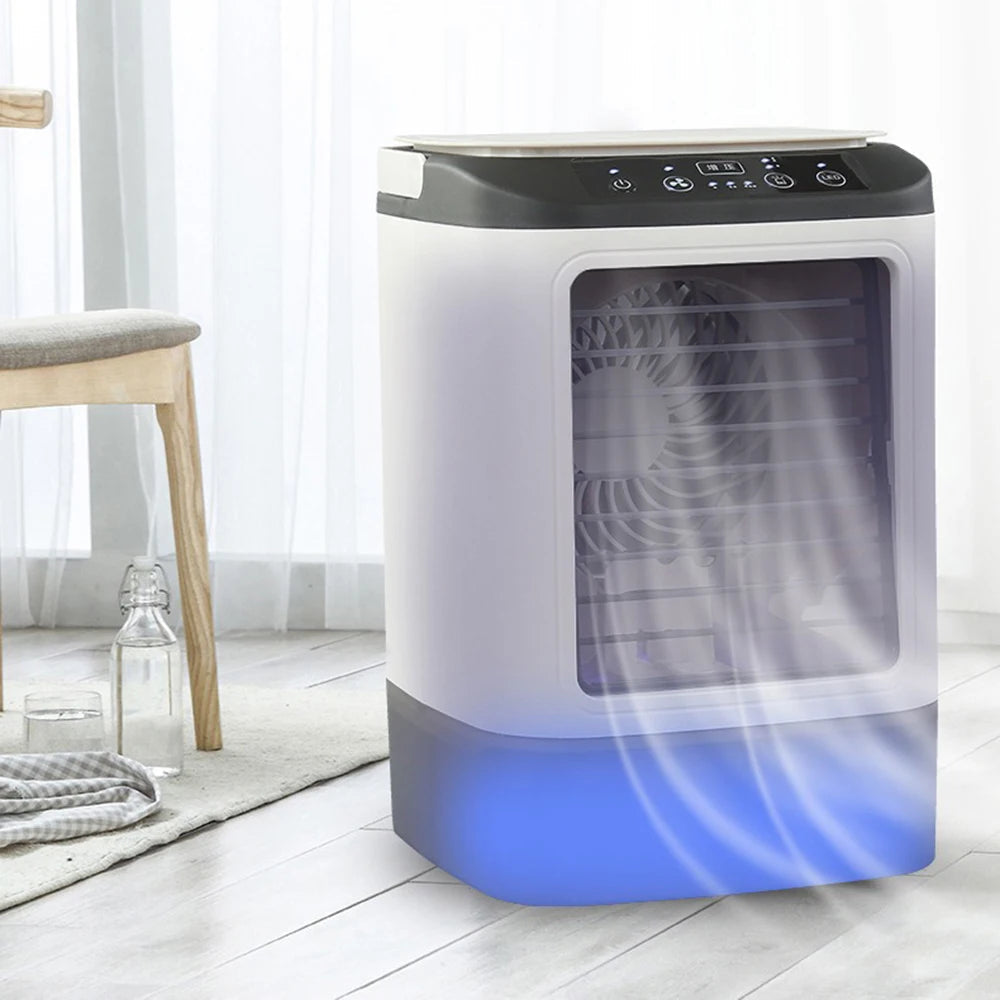 USB Portable Air Conditioner Fan Mini 3 Gears Home Desktop Cooling Fan LED Night Lamp Air Cooler for Room Office Camping 선풍기 선풍기 La Boutique Dodo Laboutiquedodo