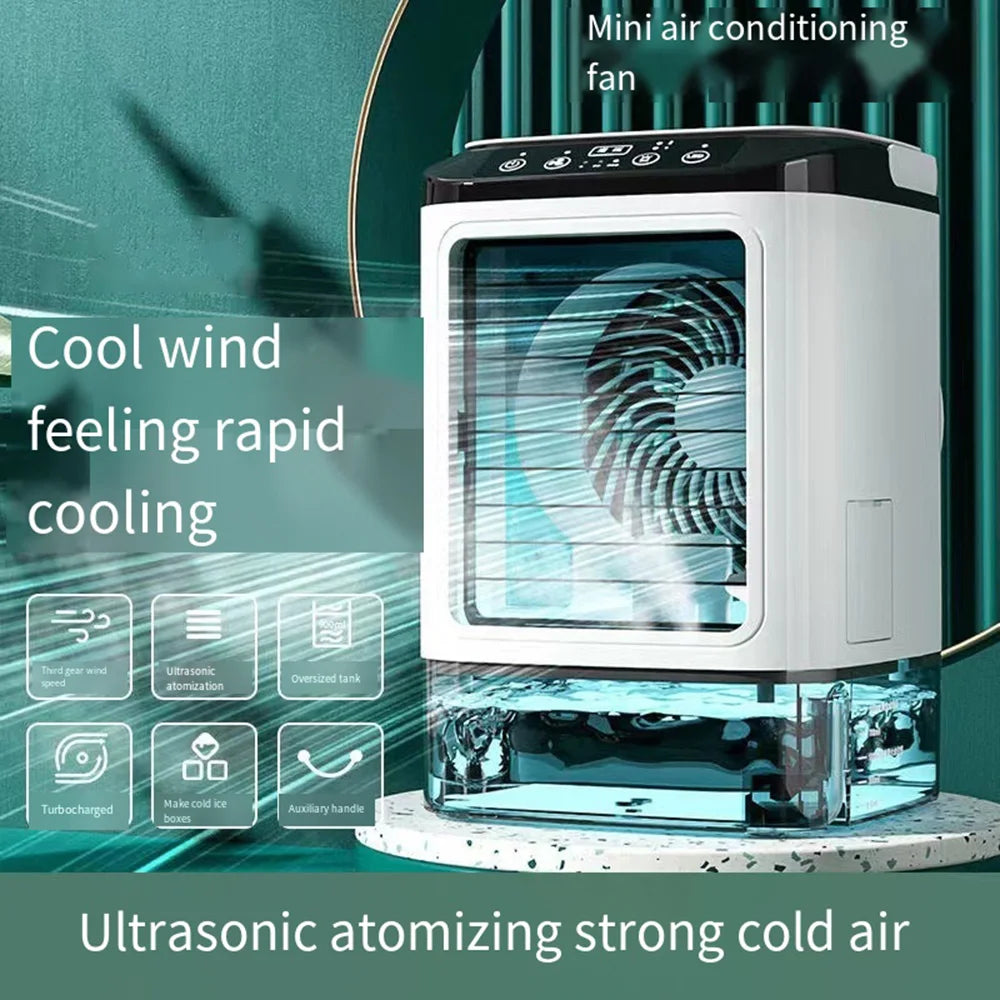 USB Portable Air Conditioner Fan Mini 3 Gears Home Desktop Cooling Fan LED Night Lamp Air Cooler for Room Office Camping 선풍기 선풍기 La Boutique Dodo Laboutiquedodo