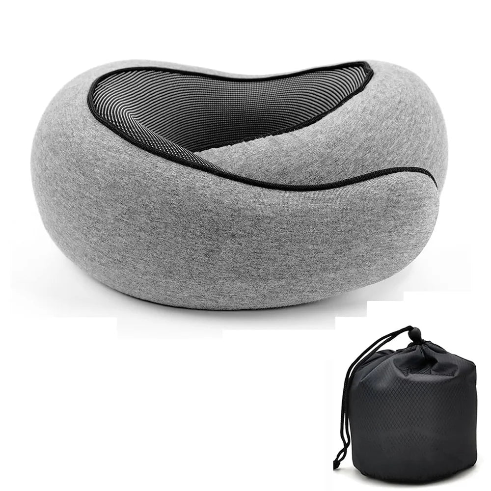 Travel Neck Pillow Memory Foam U-shaped Pillow Snail Style Travel Neck Support Portable Adjustable Soft Noon Break Sleep Pillows La Boutique Dodo Laboutiquedodo