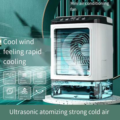 USB Portable Air Conditioner Fan Mini 3 Gears Home Desktop Cooling Fan LED Night Lamp Air Cooler for Room Office Camping 선풍기 선풍기 La Boutique Dodo Laboutiquedodo