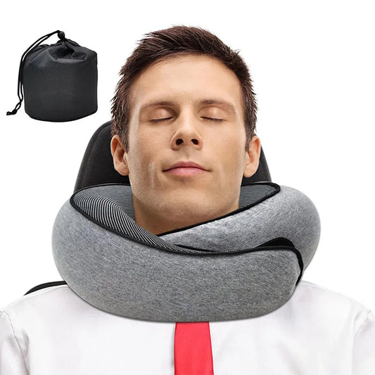 Travel Neck Pillow Memory Foam U-shaped Pillow Snail Style Travel Neck Support Portable Adjustable Soft Noon Break Sleep Pillows La Boutique Dodo Laboutiquedodo